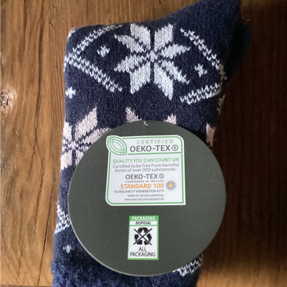 Serra Ladies Cabin Socks in Blue and Cream - Picture 2 of 3